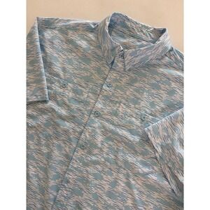 SILVER BAIT Mens XL Short Sleeve Button Up Fishing Shirt Fish Print